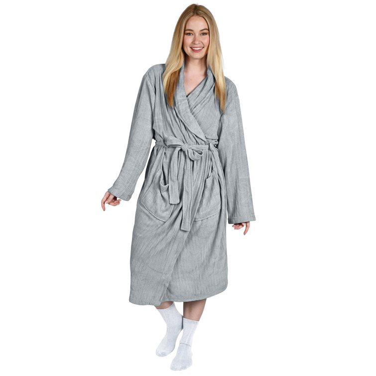 Catalonia Womens FLeece Long Robe Comfy Soft Chenille Bathrobe